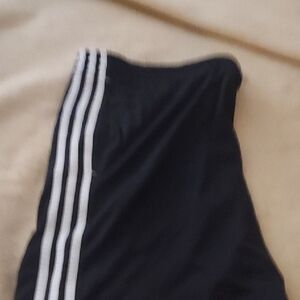 Black and White Striped Athletic Pants